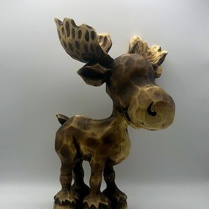 Faux Resin Moose Figure Statue Decor Lodge Rustic